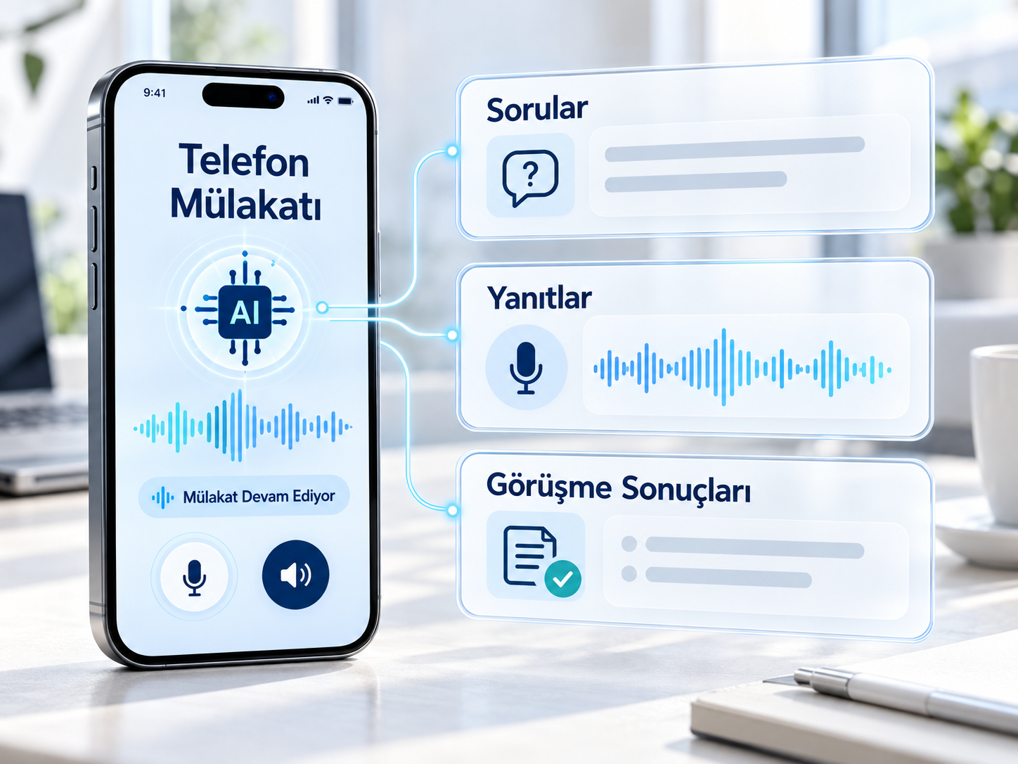 Yapay zekâ mülakatlarını telefon üzerinden gerçekleştirin